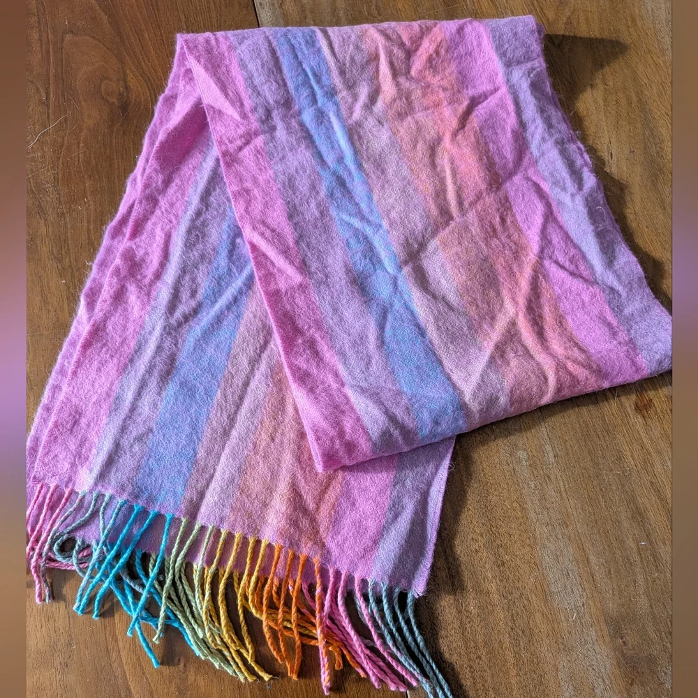 Colorful Cashmere Scarf with Fringe‎